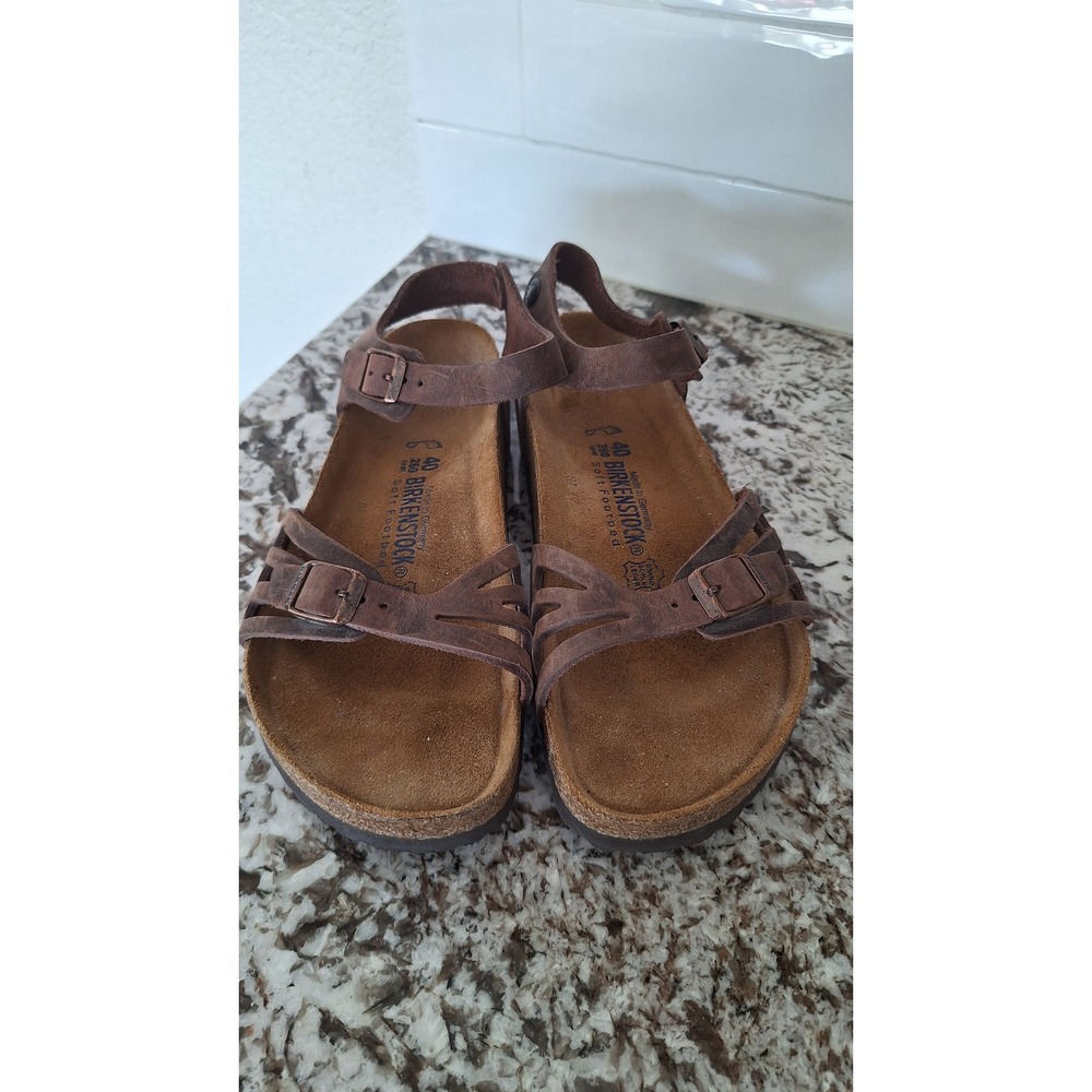 Birkenstock Bali Habana Brown Oiled Leather Soft Footbed Sandals Women 40 L9 M7